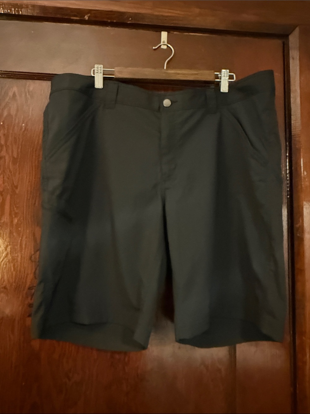 Men's Black Flat-Front Performance Shorts
